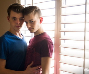 Cheerful twink ethan helms with..